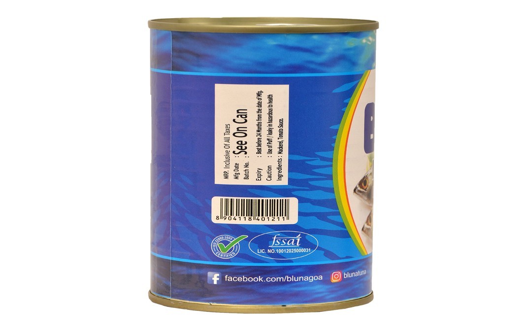 Bluna Mackerels In Tomato Sauce    Tin  425 grams
